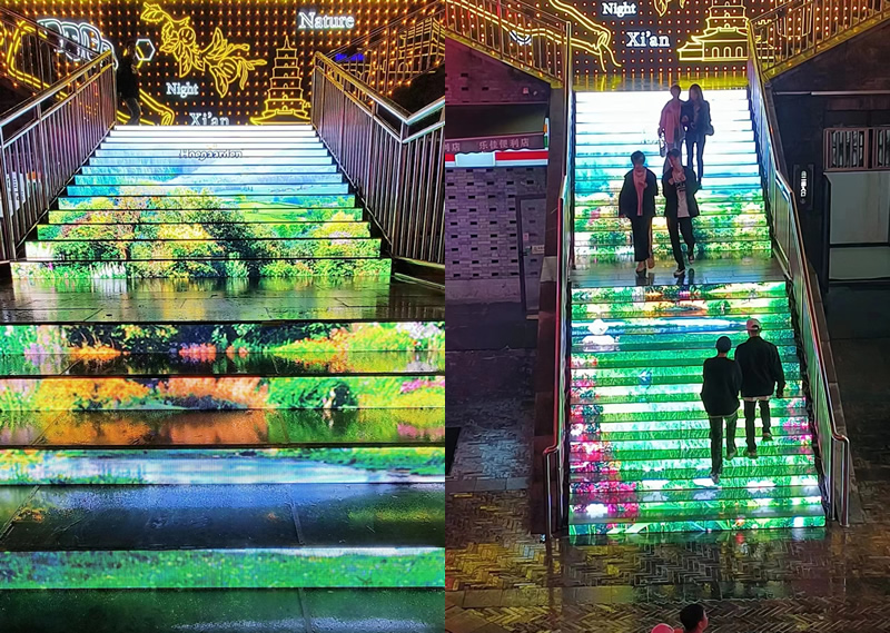 西安戶外樓梯LED顯示屏-PH4戶外30平方米